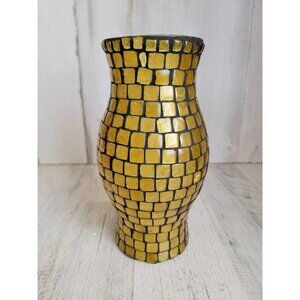 Mosaic unique glass yellow Vase home‎ decor figure